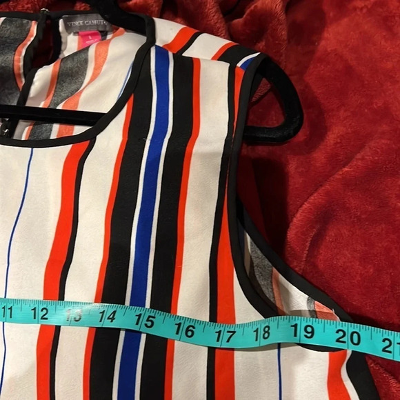 Vince  Camuto Sleeveless Tunic striped Blouse Sz L - Picture 9 of 13